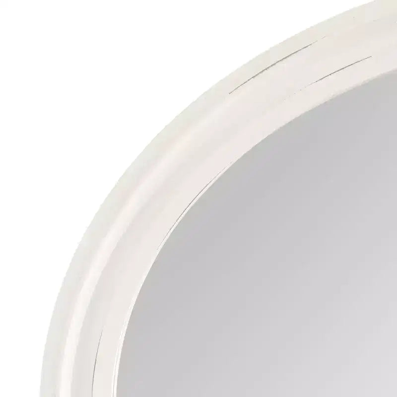 Specchio da parete ovale con cornice Kate e Laurel Mansell, 24x30, Bianco