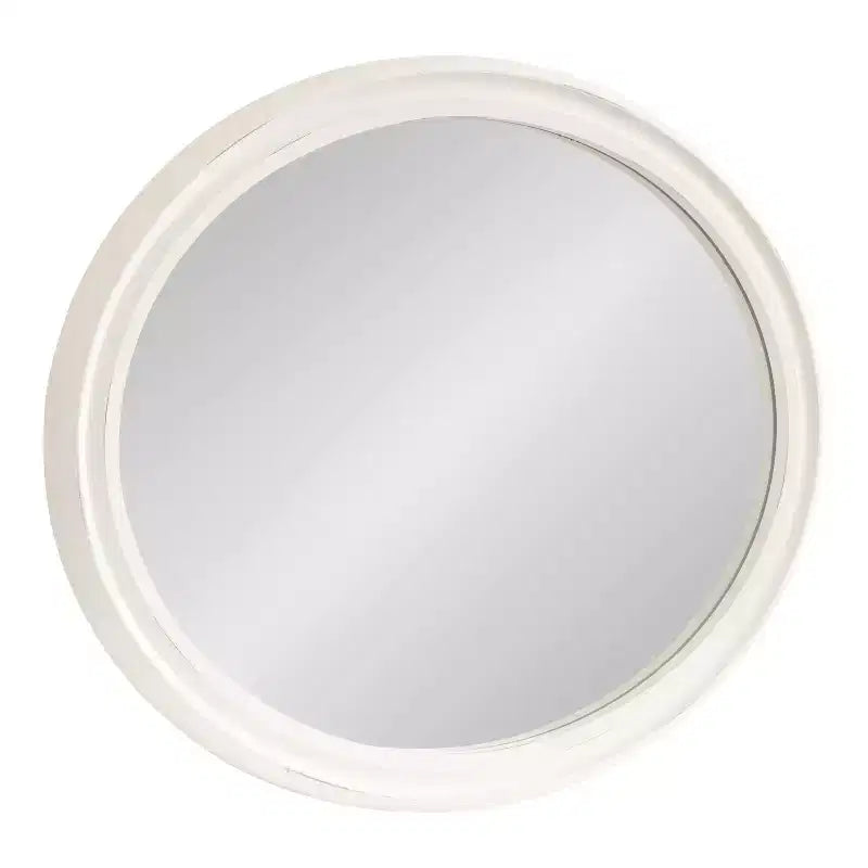 Specchio da parete ovale con cornice Kate e Laurel Mansell, 24x30, Bianco