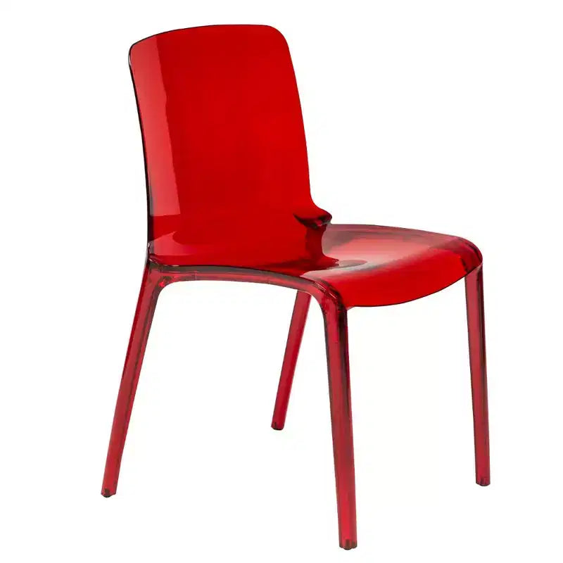 LeisureMod Murray Sedia da Pranzo in Acrilico con Bordo a Cascata e Sedile Modellato Elegante, Stile Moderno per Cucina, Sala da Pranzo, Ufficio, Lounge o Bar