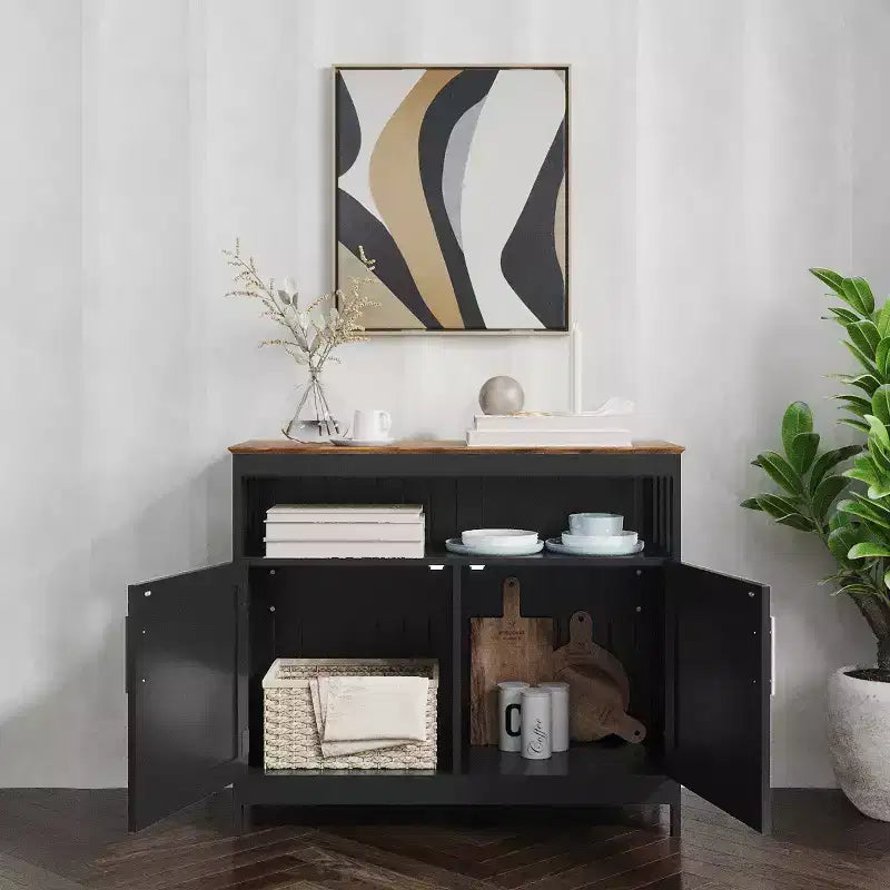 Buffet e Credenza Emma e Oliver da 100 cm con Ripiano Aperto e Mobile Contenitore a Doppia Anta