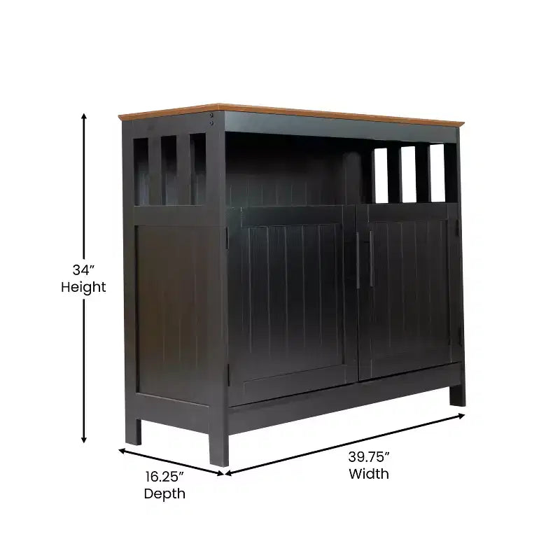 Buffet e Credenza Emma e Oliver da 100 cm con Ripiano Aperto e Mobile Contenitore a Doppia Anta