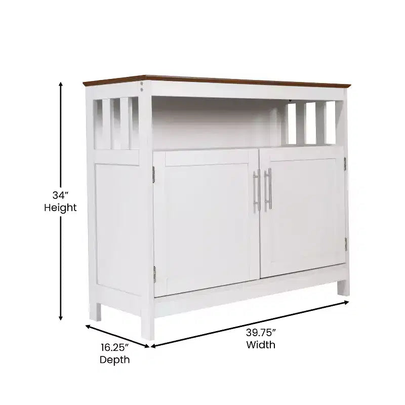 Buffet e Credenza Emma e Oliver da 100 cm con Ripiano Aperto e Mobile Contenitore a Doppia Anta