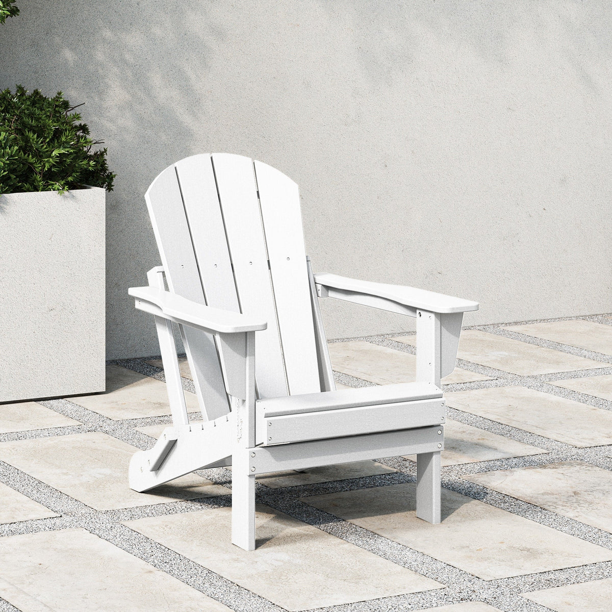 Polytrends Laguna Fade Resistant All Weather Outdoor Patio Folding Adirondack Chair