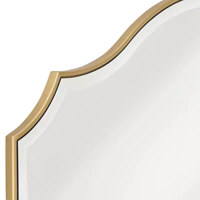 Noble Park Vinyard Miroir mural décoratif à dessus arqué pour coiffeuse, verre biseauté vintage, cadre doré, 96,5 cm de large pour salle de bain, chambre à coucher, maison