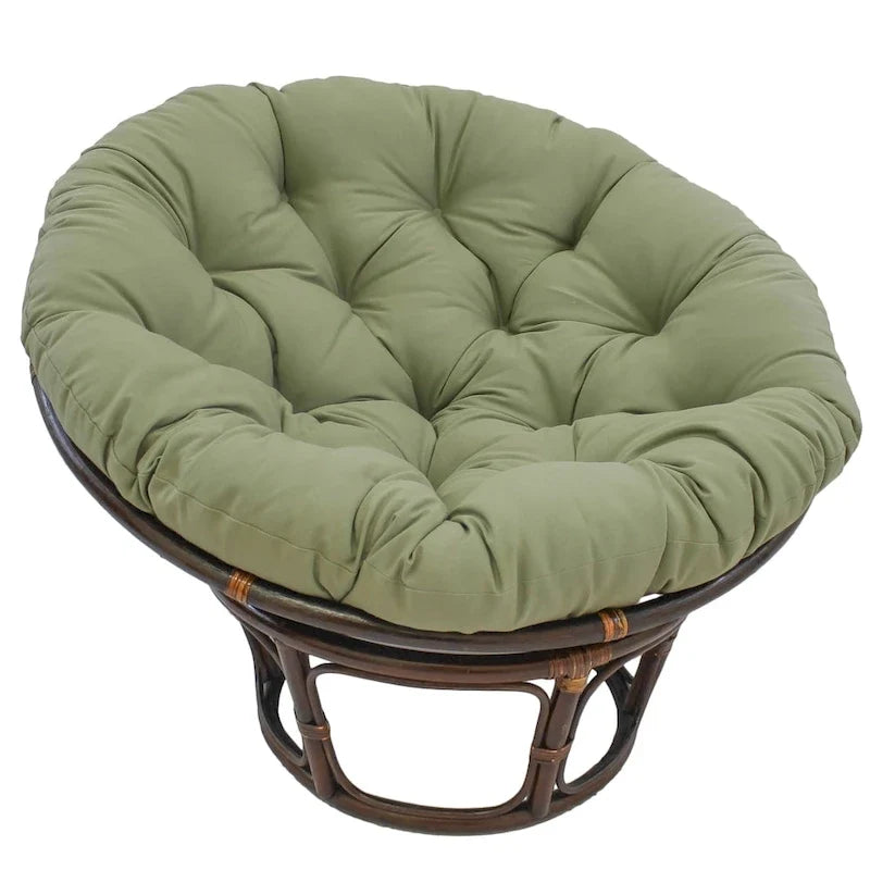 42-inch Rattan Papasan Chair with Twill Cushion
