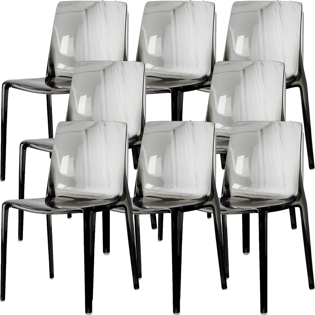 Amber Acrylic Armless Low Back Dining Chair