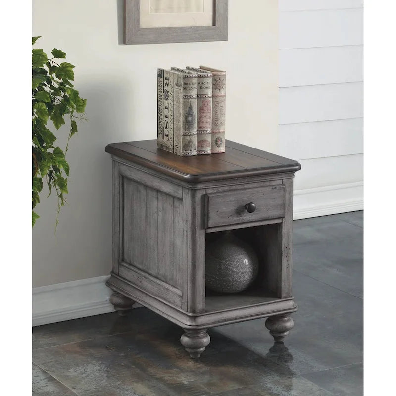 Plymouth Brown Wood Chairside Table by Flexsteel - 16 x 23 x 23