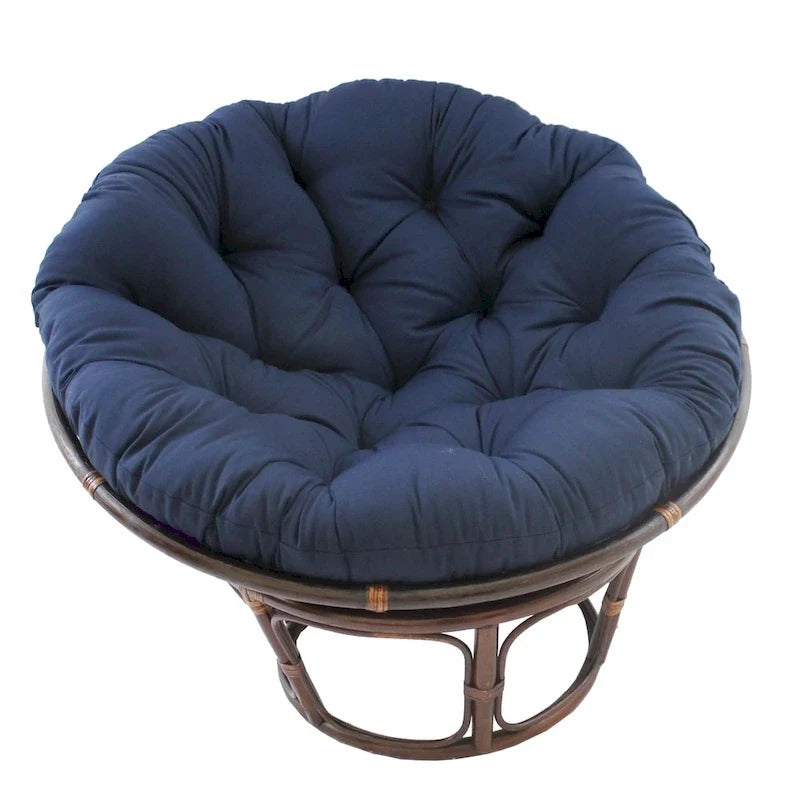 42-inch Rattan Papasan Chair with Twill Cushion