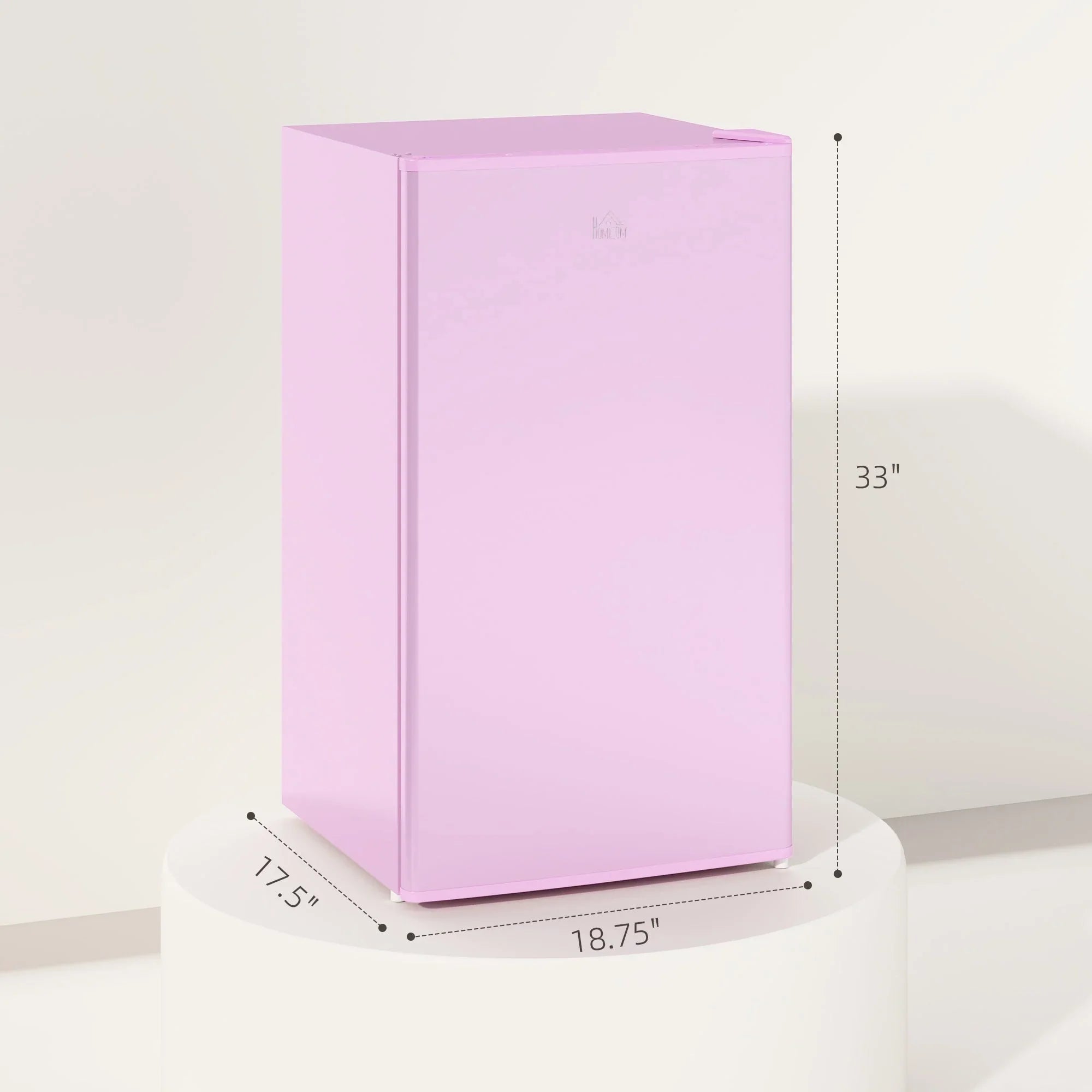 3.2 Cu.Ft Mini Fridge with Freezer, Single Door Compact Refrigerator with Adjustable Thermostat for Bedroom