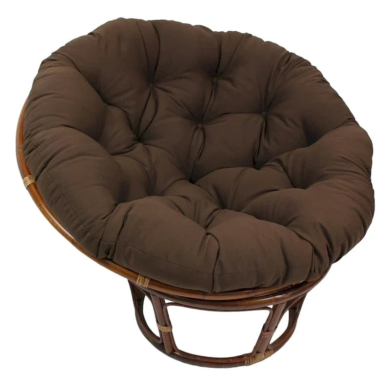 42-inch Rattan Papasan Chair with Twill Cushion
