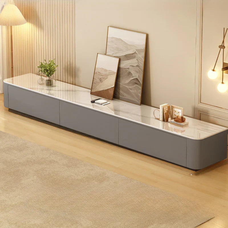 Modern Wooden TV Stand with Drawers and Cable Management