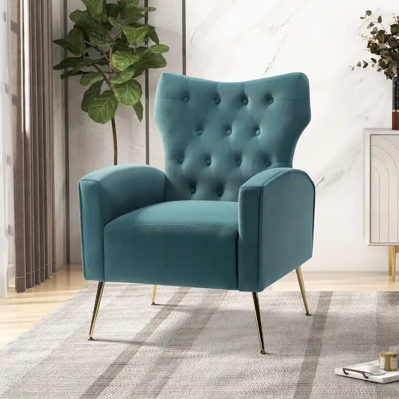 Abadiana Accent Tufted Chair with Metal Base