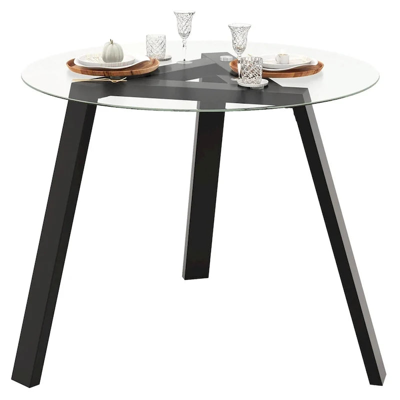 Costway 36 Round Glass Dining Table for 4 with Tempered Glass - See Details