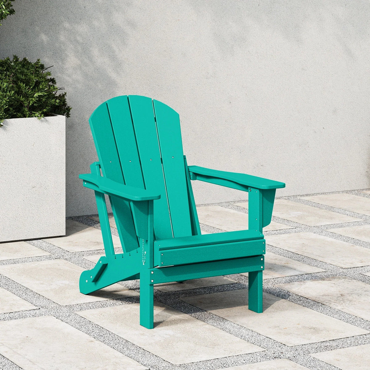 Polytrends Laguna Fade Resistant All Weather Outdoor Patio Folding Adirondack Chair