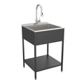 24-in W x 22-in D x 35-in H Stainless Steel Laundry Sink and Wash Stand