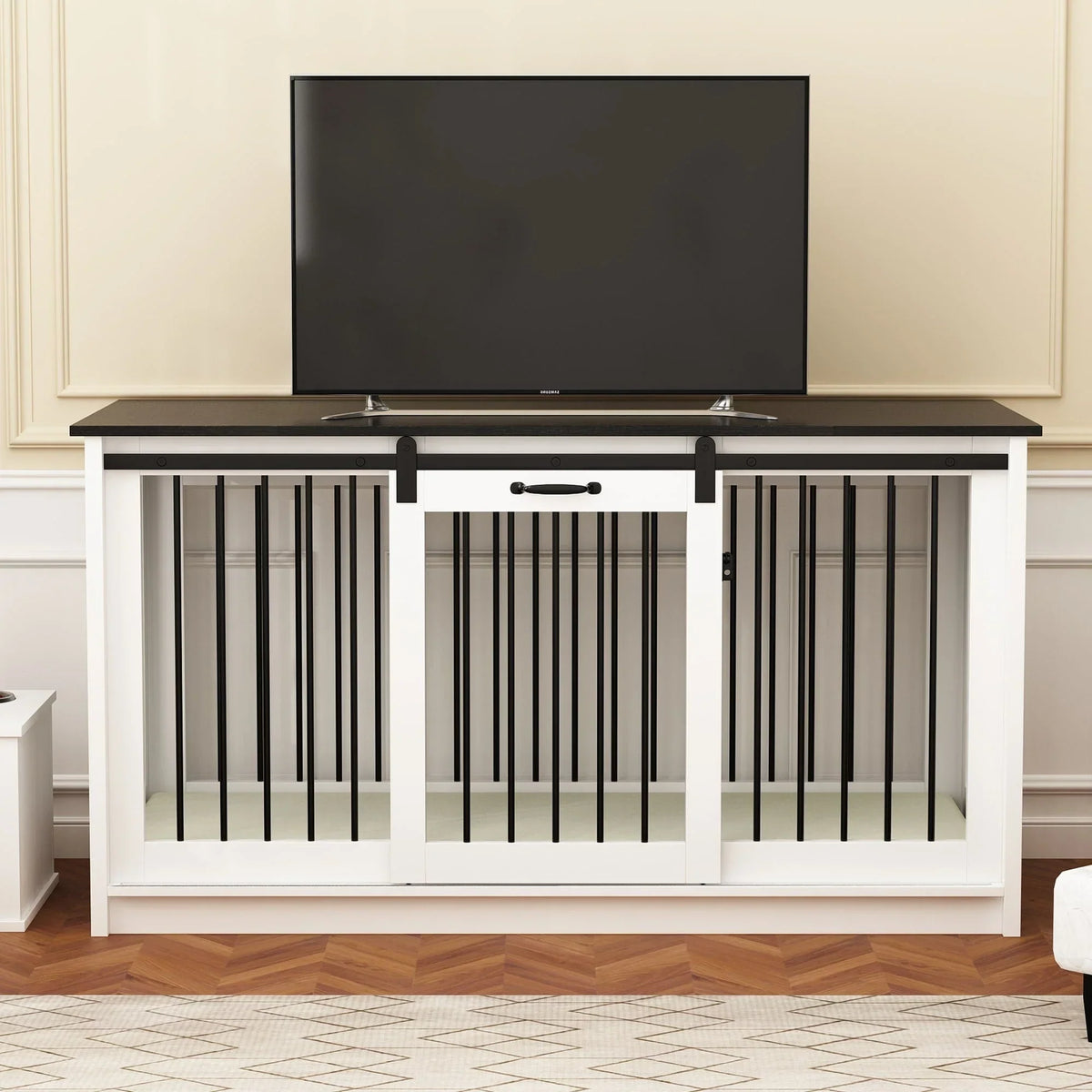 Pet Residence with Iron Tube Reinforcement Stylish & Sturdy Dog Crate