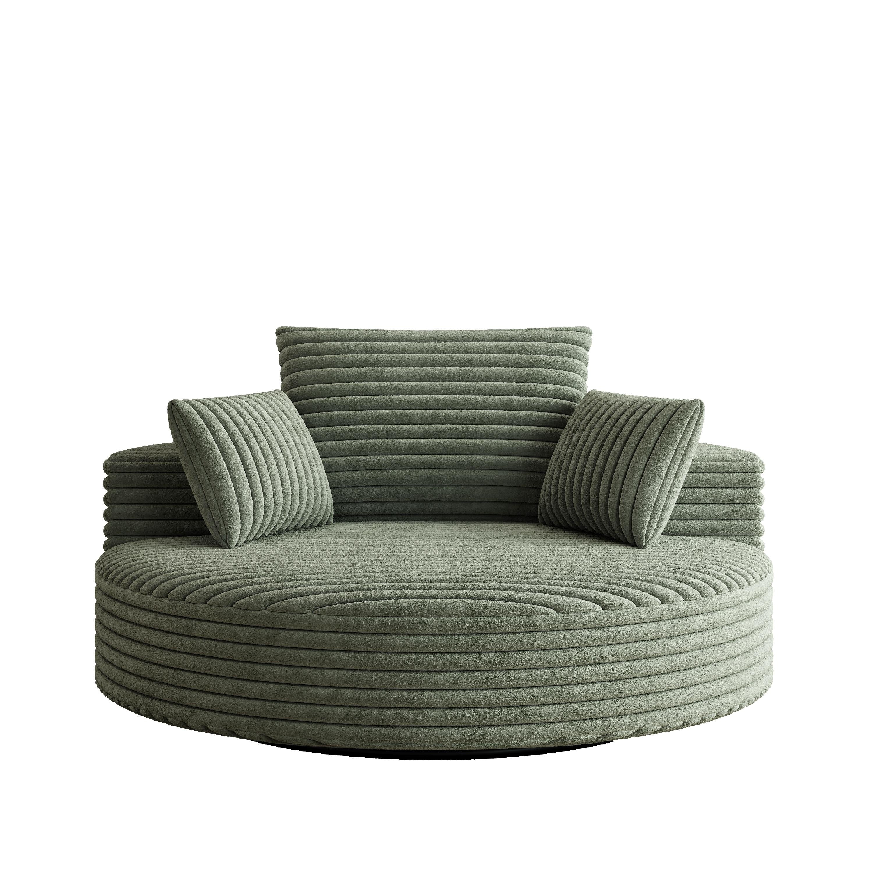Corduroy Chenille Foam Single Swivel Chair