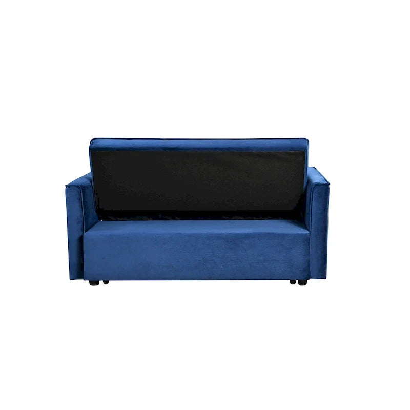 Modern Velvet Futon Loveseat with Reclining Backrest & Pockets, Seats 2 ââ‚?Dark Gray / Light Gray / Blue / Black