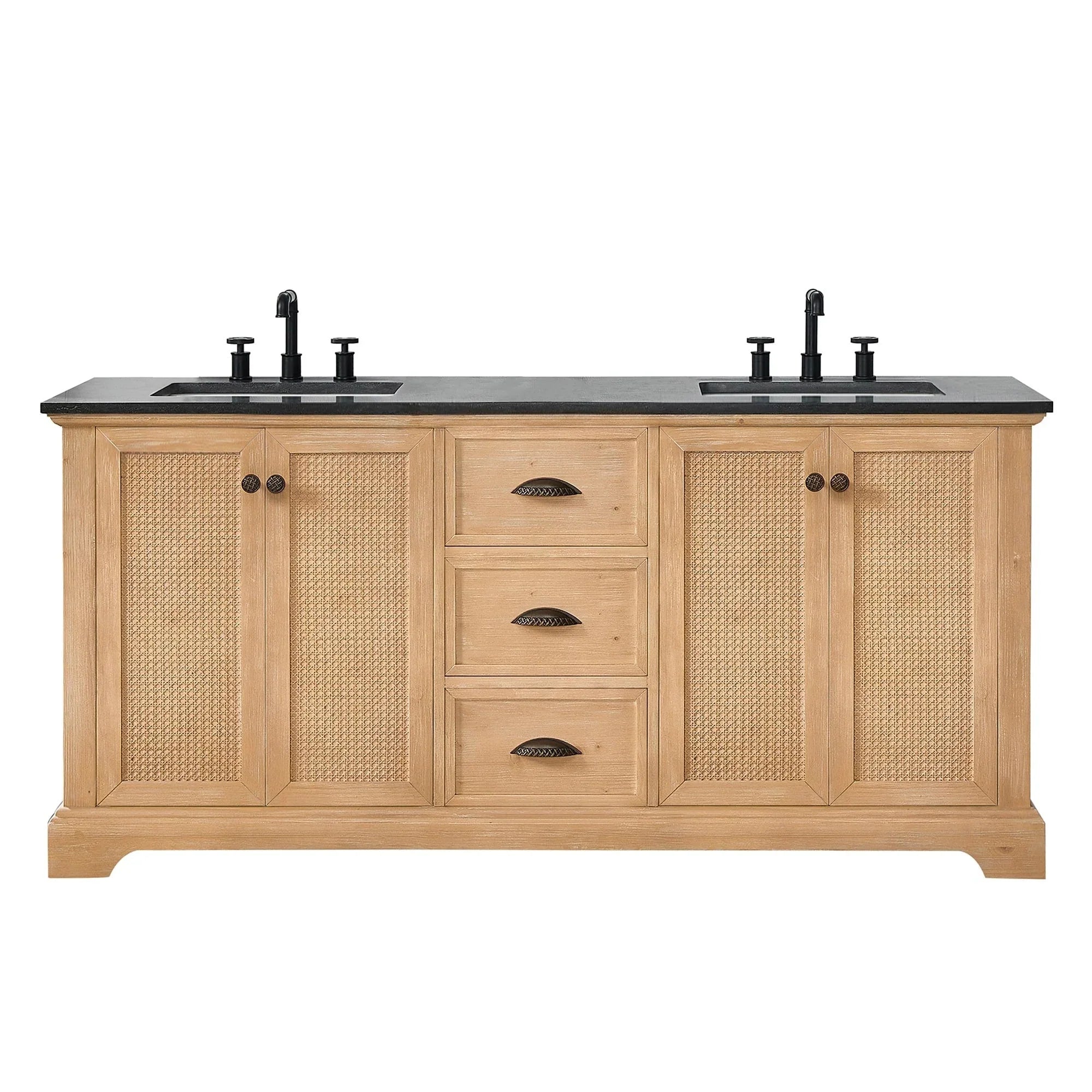 Hervas Bath Vanity with Natural Marble Top without Mirror
