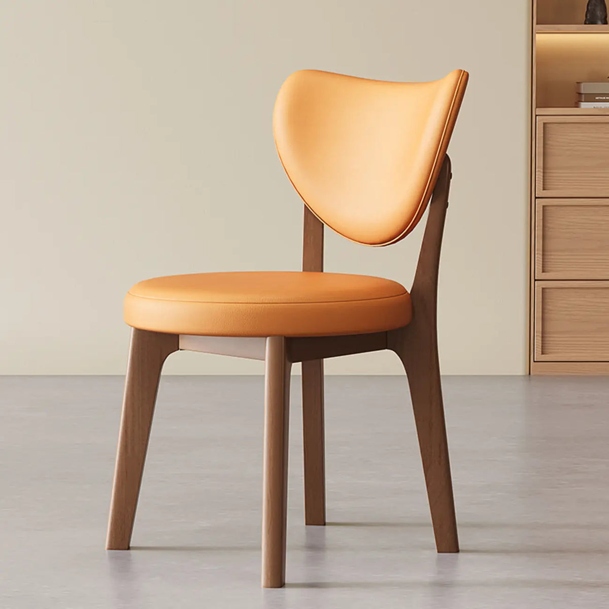 Modern Faux Leather Wingback Armless Dining Chair