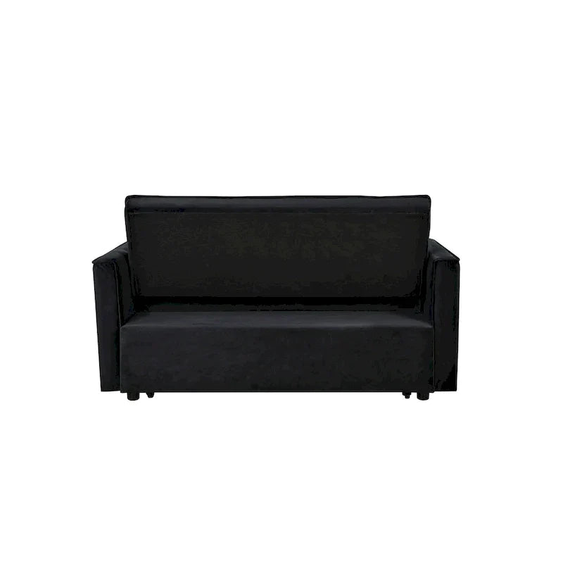 Modern Velvet Futon Loveseat with Reclining Backrest & Pockets, Seats 2 ââ‚?Dark Gray / Light Gray / Blue / Black
