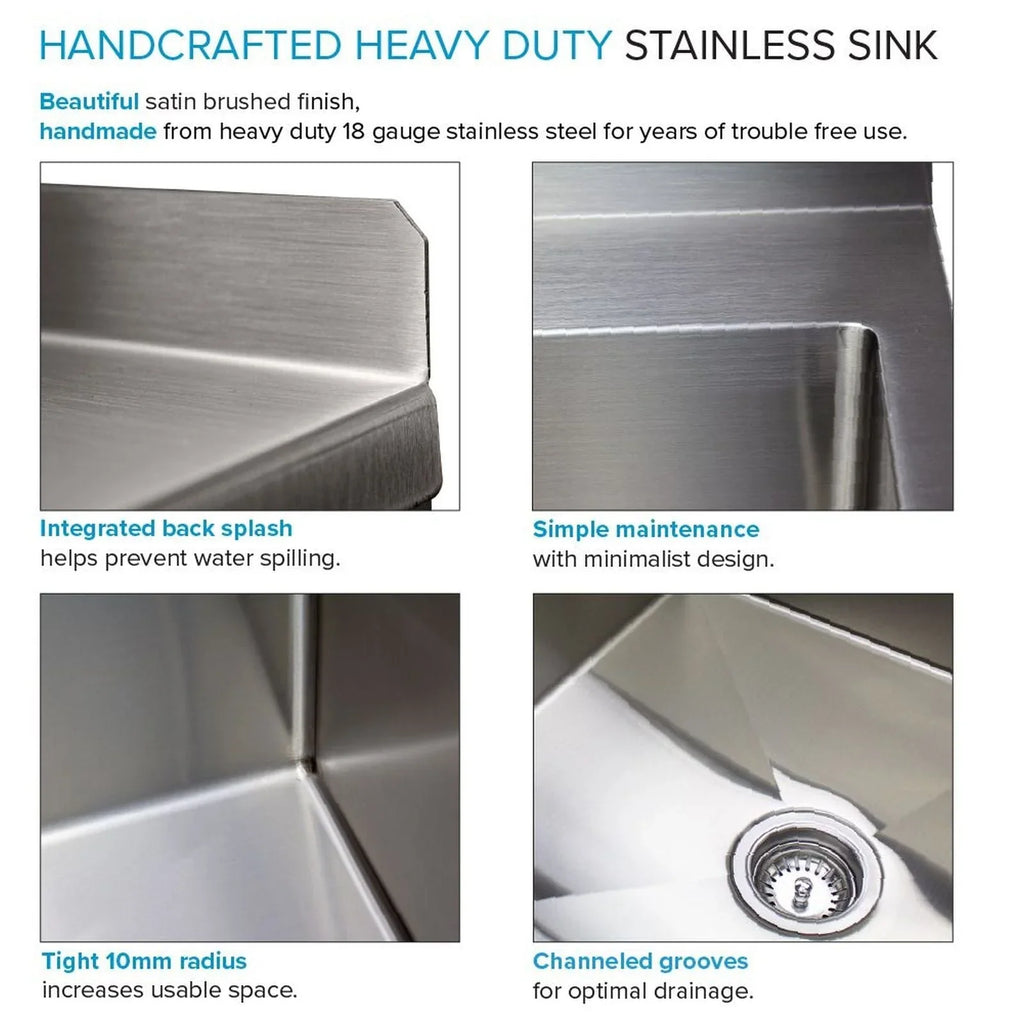 24-in W x 22-in D x 35-in H Stainless Steel Laundry Sink and Wash Stand