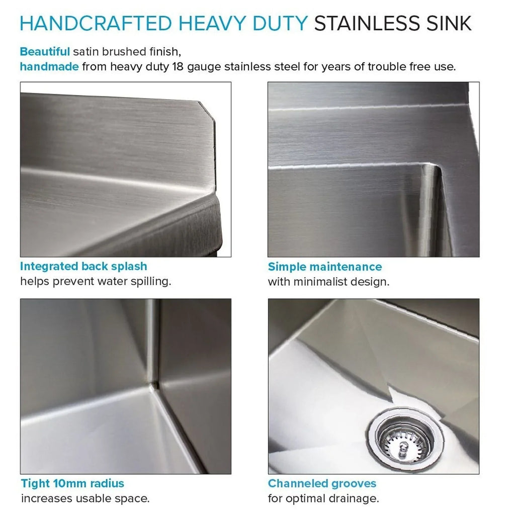 24-in W x 22-in D x 35-in H Stainless Steel Laundry Sink and Wash Stand