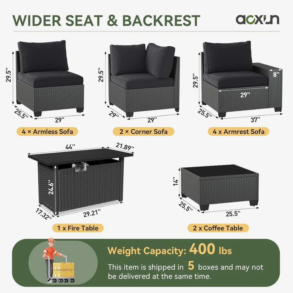 Outdoor Patio Furniture Sets with 4in Thicken Cushion