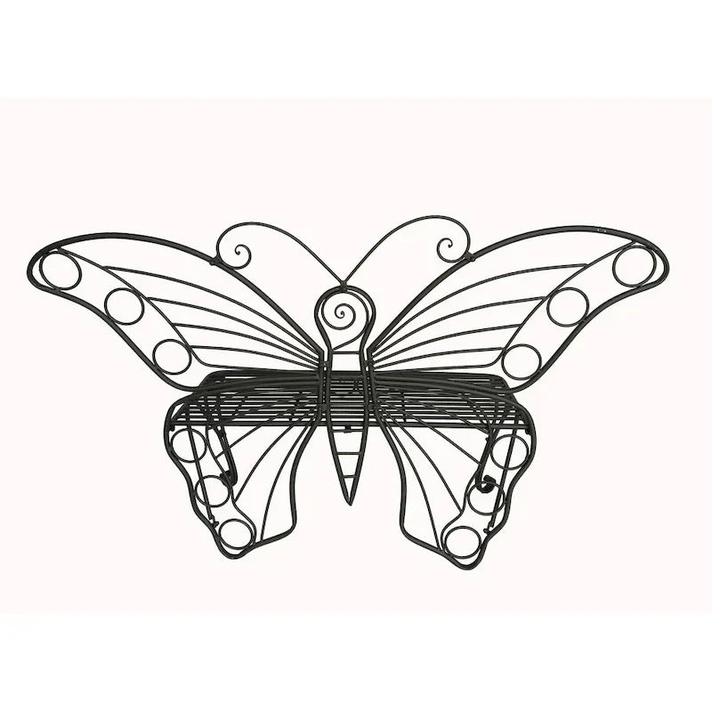 Banc Papillon Ancien en Métal Noir