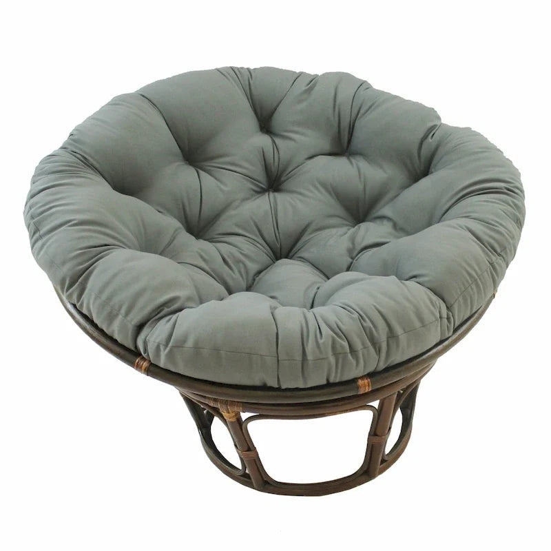 42-inch Rattan Papasan Chair with Twill Cushion