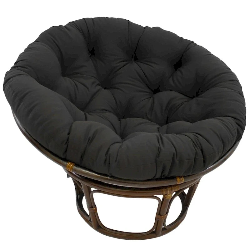 42-inch Rattan Papasan Chair with Twill Cushion