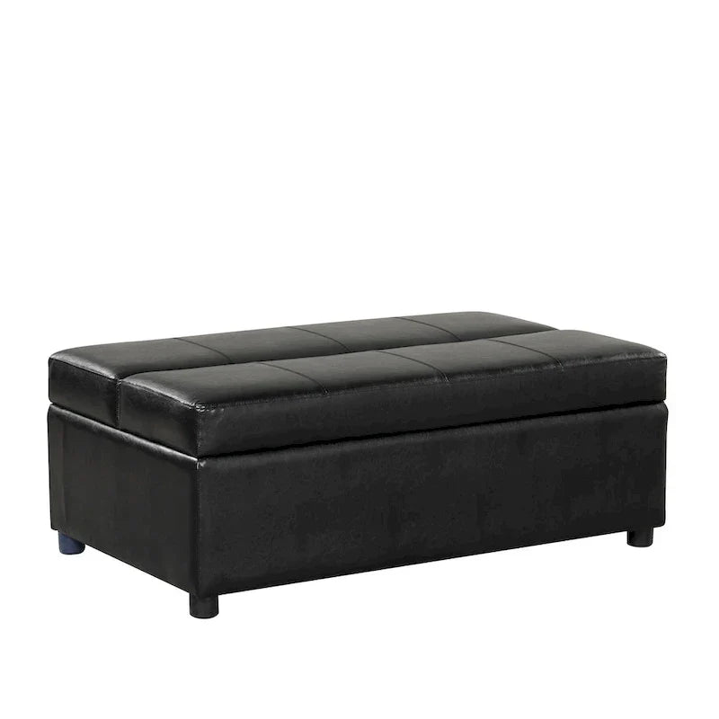 Twin Size Folding Pull out Ottoman Sleeper Bed with Mattress Convertible Guest Bed, PU Upholstered Sleeper Sofa