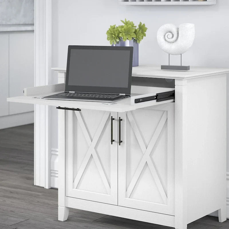 Key West Secretary Desk with Storage Cabinet by Bush Furniture