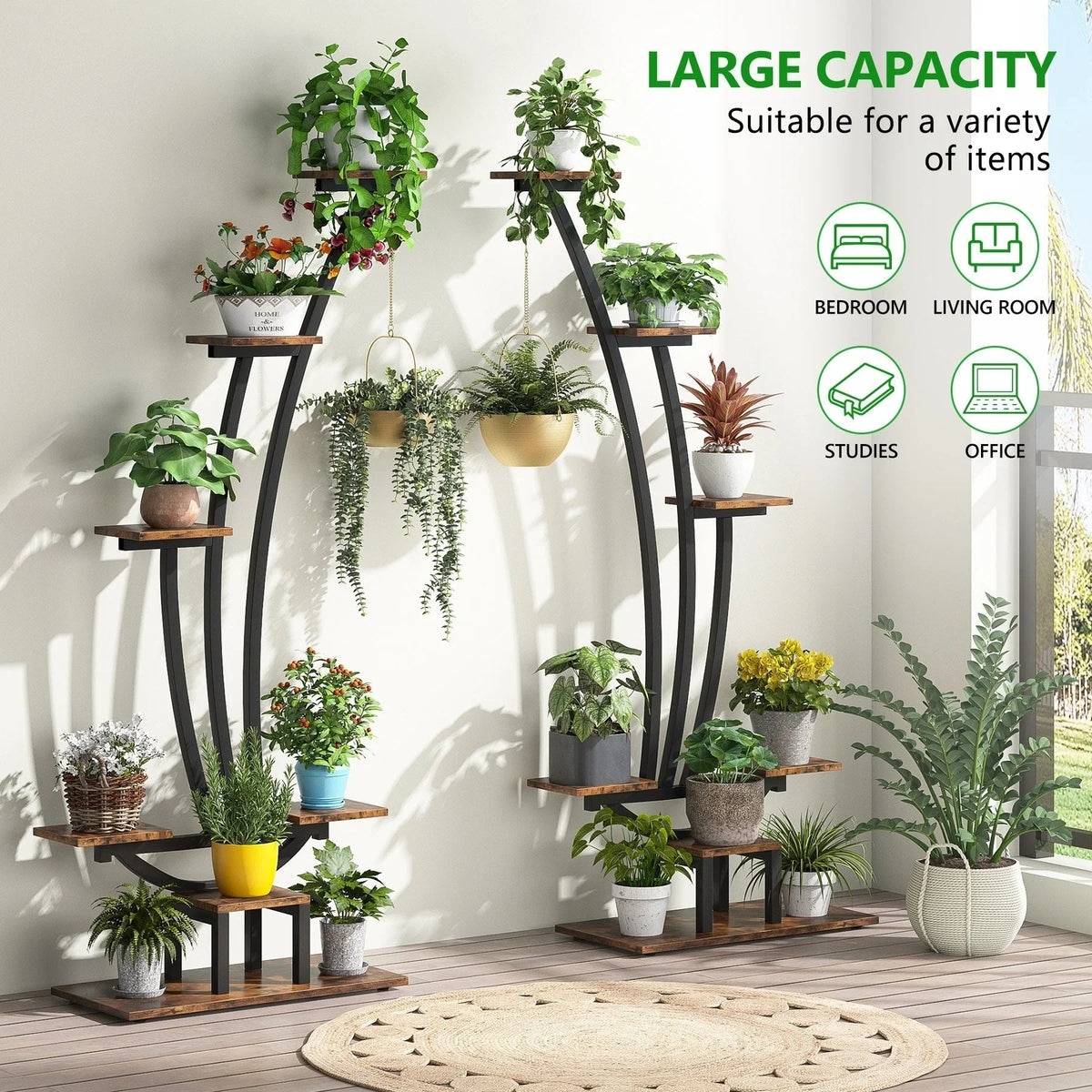 Indoor Plant Stand, 6-Tier Flower Rack for Home Garden- Set of 2