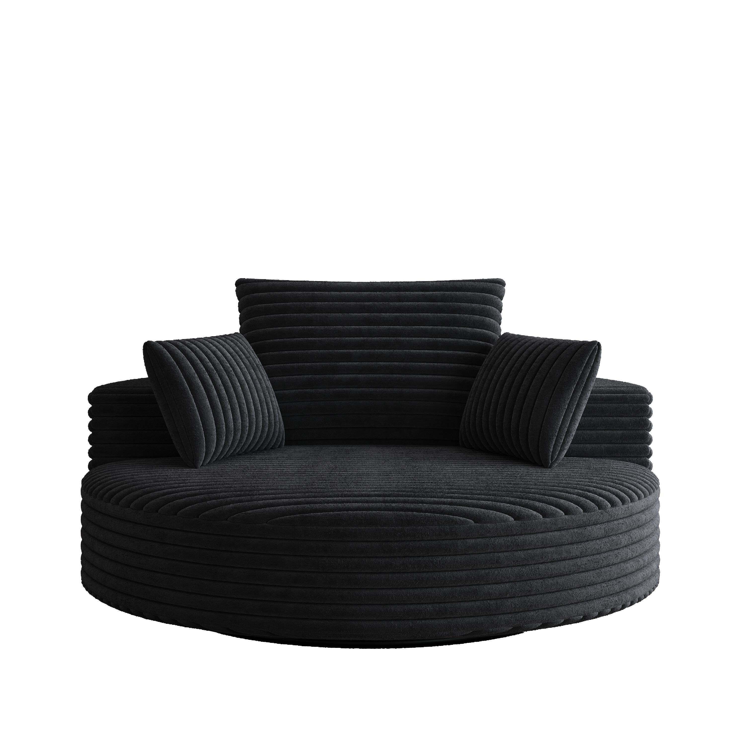 Corduroy Chenille Foam Single Swivel Chair