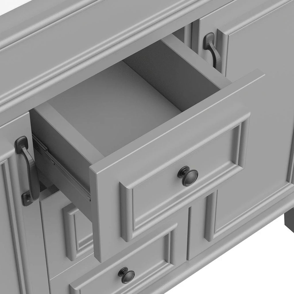 36'' Modern Bathroom Vanity with Top Sink and Mirror Cabinet,2 Doors and 2 Drawers