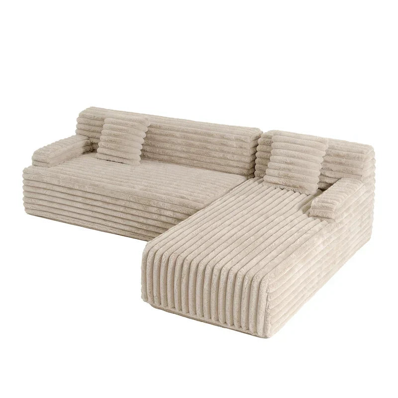 Canapé d'angle modulable Cloud, Canapé moderne rembourré avec 2 coussins, Canapé modulable à composer, Canapé d'angle modulable en L