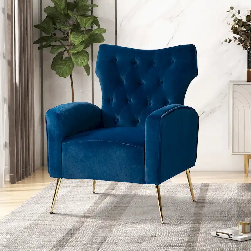 Abadiana Accent Tufted Chair with Metal Base