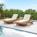 Christopher Knight Home- Michael Outdoor Acacia Chaise Lounge Set of 2
