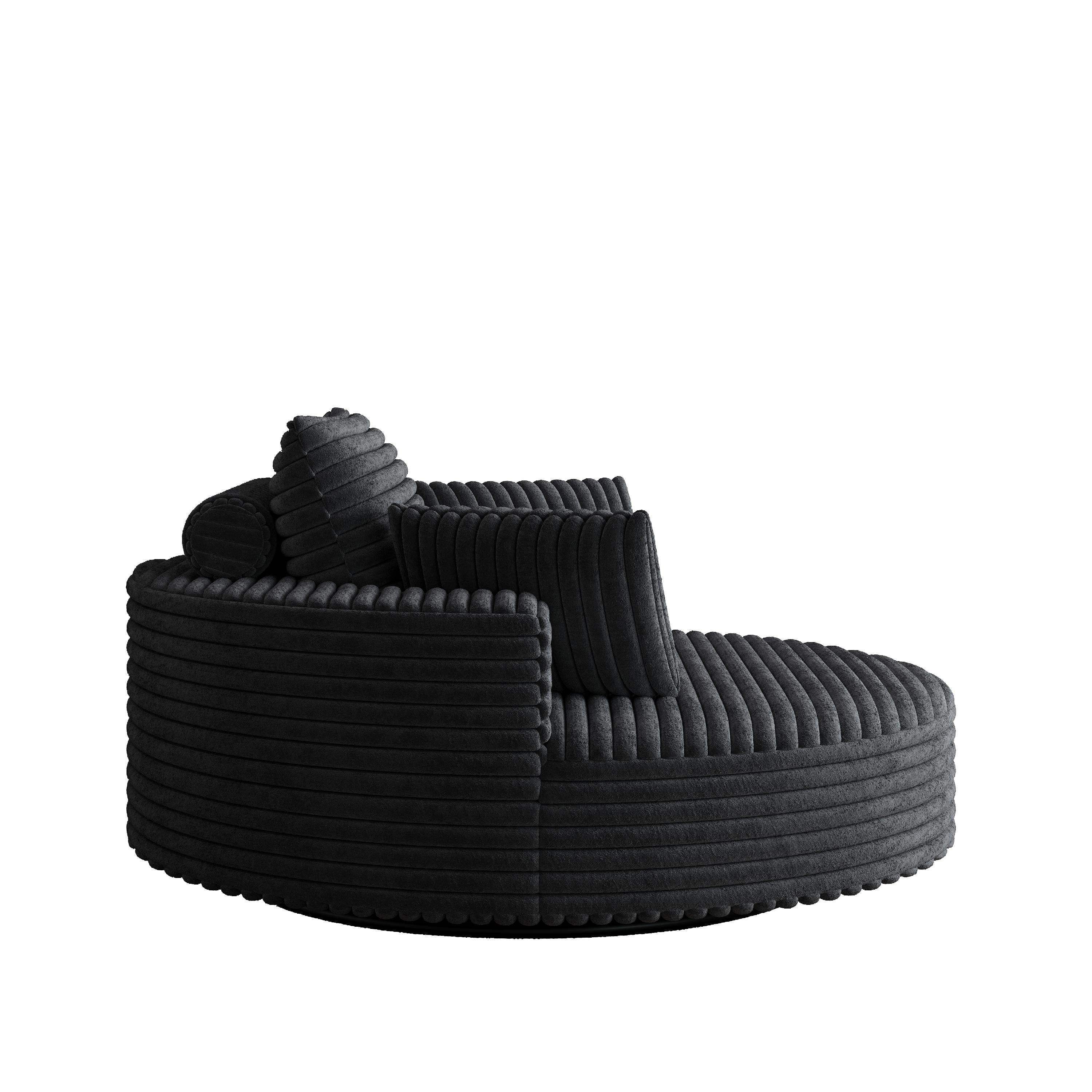 Corduroy Chenille Foam Single Swivel Chair