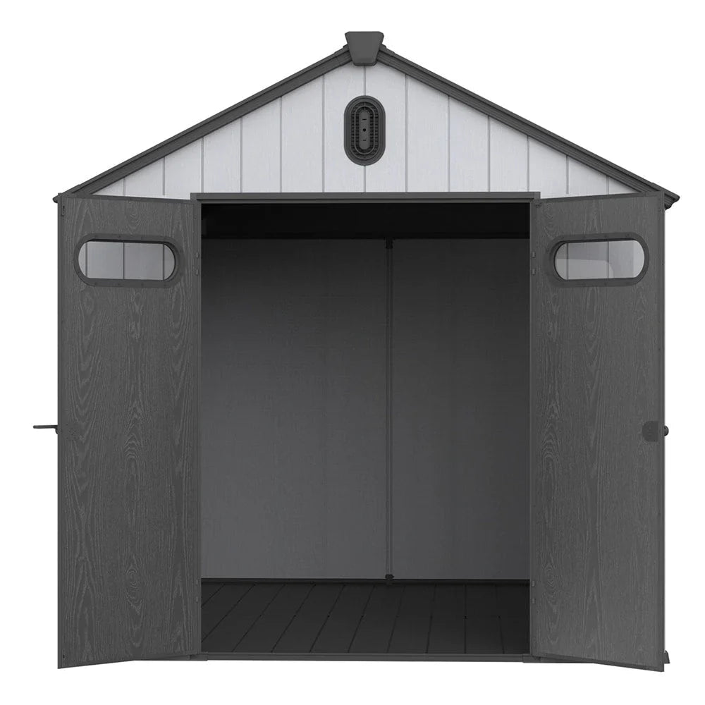 6 ft x 4 ft/6 ft x 8 ft/8 ft x 6 ft/8 ft x 10 ft All-Weather Resin Outdoor Plastic Storage Shed w/Floor, Spire Tool Shed