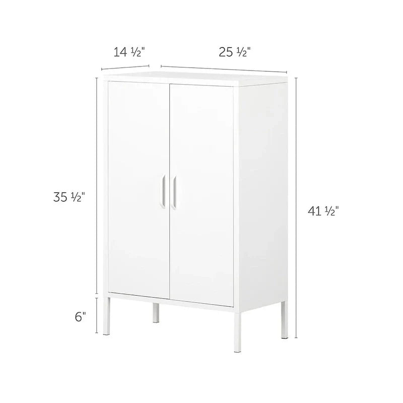 2-Door Metal Storage Cabinet with Adjustable Shelves