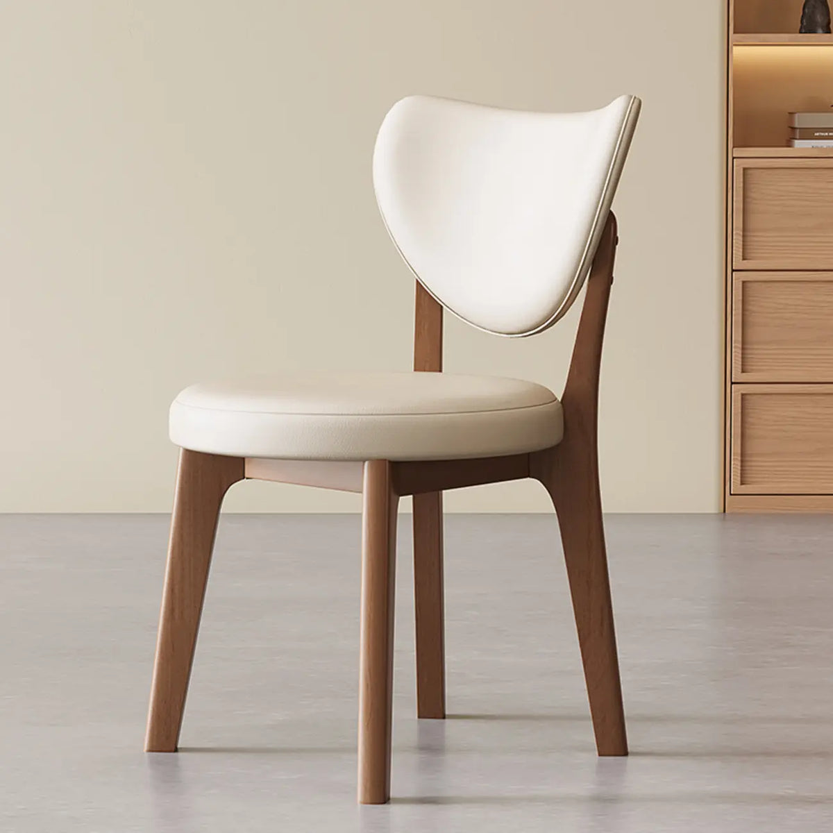 Modern Faux Leather Wingback Armless Dining Chair